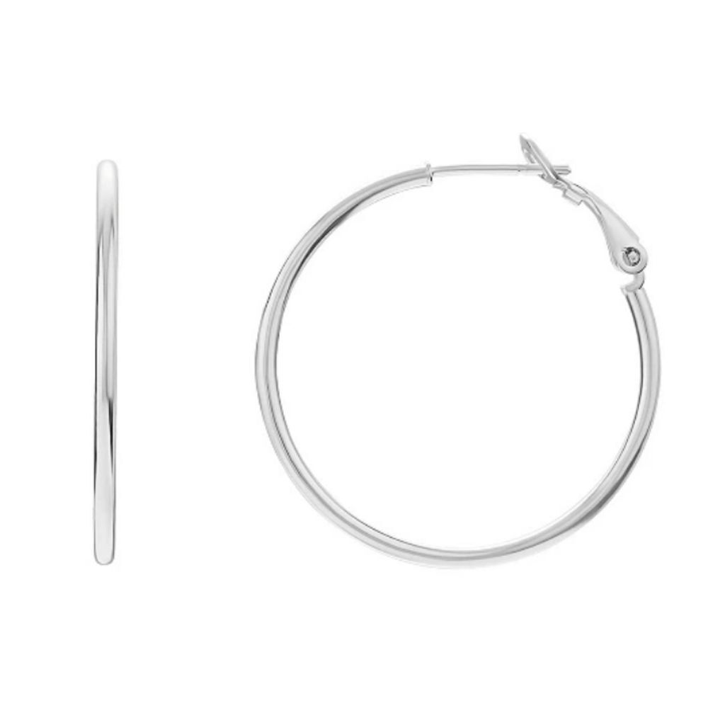 Primrose Sterling Silver‎ Tube Hoop Earrings